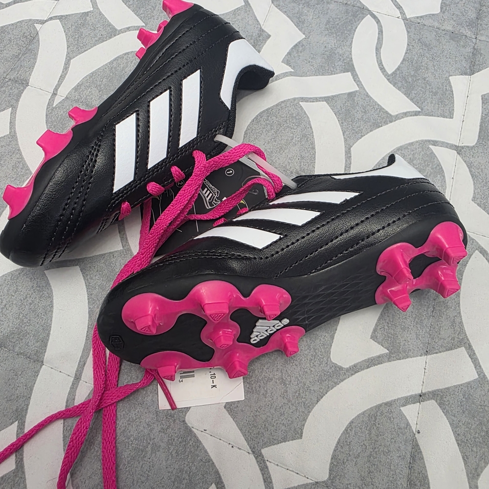 Adidas Kids' Soccer Shoes Black with Pink Accents - Picture 7 of 10